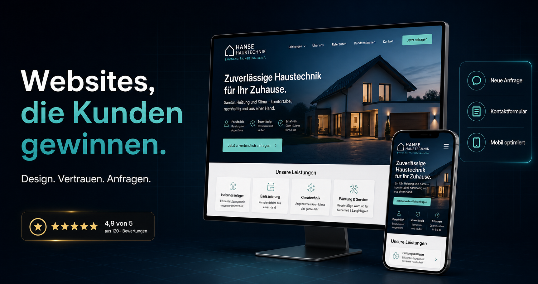 Professionelle Unternehmenswebsite auf Desktop und Smartphone